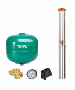 KIT BOMBA SUMERGIBLE TAIFU 3stm3-14, 3″ 0.5HP, 1x220 + KIT HIDRONEUMÁTICO COMPLETO.