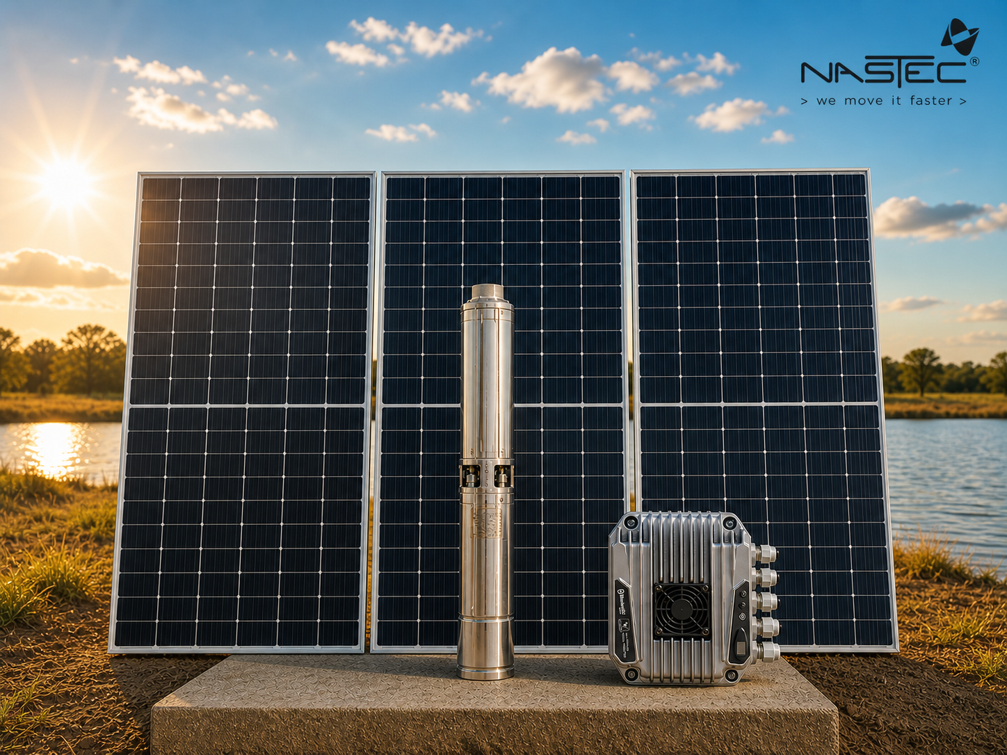 KIT BOMBA SUMERGIBLE SOLAR AC-DC NASTEC / SPERONI SP 140-10 1.5 HP